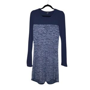 Aritzia Wilfred Free Gail Dress M Long Sleeve V Neck Blue Party Office